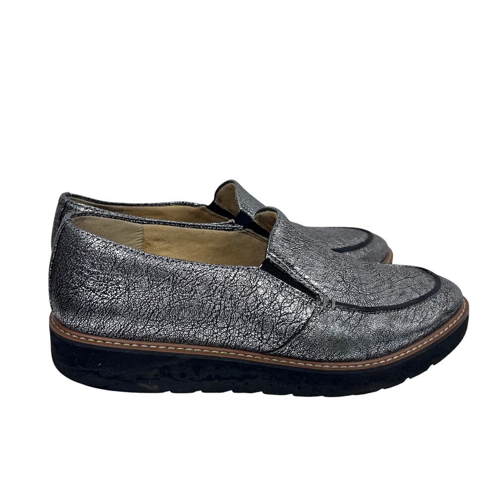 Naturalizer Size 8.5 M Metallic Silver Platform Loafers Shoes Pewter (S518)